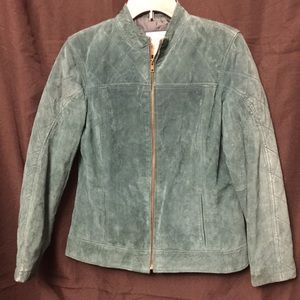 Ruff Hewn-Teal‎ Leather Jacket-Medium